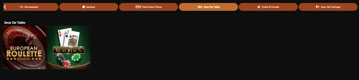 winorama casino jeux de table